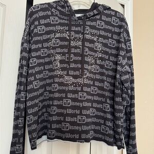 Disney Black and Gray cropped hoodie